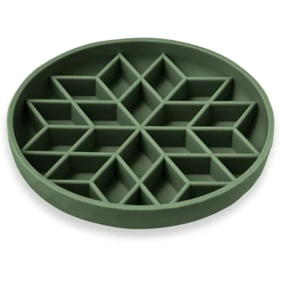 Afbeelding van OHMO Hondenbak, Anti condens, Langzame Voeding voor Honden met Zuignap(18.5cm, Diamant) Schrokbak Katten, Voorkomt Angst, Antislip Siliconen