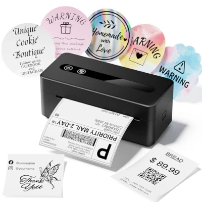 Afbeelding van TATTMUSE Bluetooth labelprinter, DHL labelprinter 4 x 6, thermische voor barcode verzendlabels, compatibel met smartphones, pc, Amazon, DHL, Etsy, Shopify, Royal Mail, FedEx, UPS etc