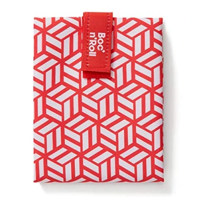 Afbeelding van Roll&#039;eat Broodzak Boc and Roll Tiles Uitvouwbaar Herbruikbaar Rood 55x32cm