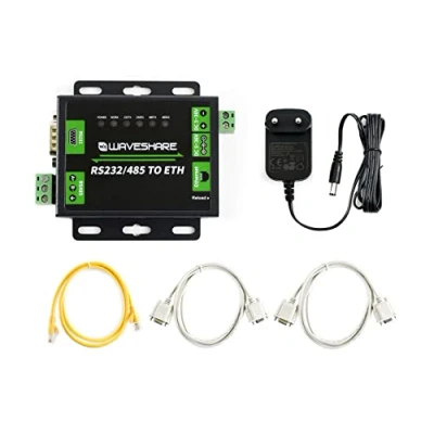 Afbeelding van Waveshare Industrial RS232/RS485 to Ethernet Converter Dual Serial Ports TCP Server Client UDP HTTPD Supports Customized Webpage DNS Domain Name Resolution
