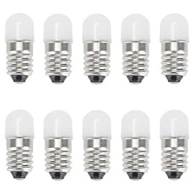 Afbeelding van GutReise E10 LED Lampen 24V Warm Wit, 10stks AC/DC Miniatuur Schroef 0,5 Watt 65Lm (24V, Wit)