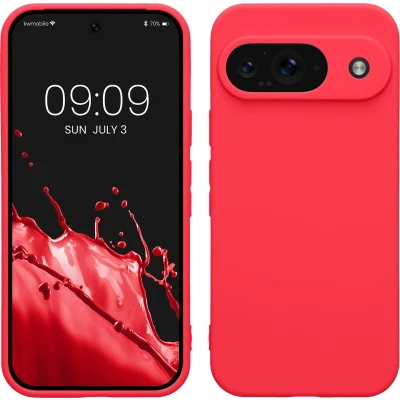 Afbeelding van kwmobile telefoonhoesje geschikt voor Google Pixel 9 Hoesje smartphone Precisie camera uitsnede In neon roze