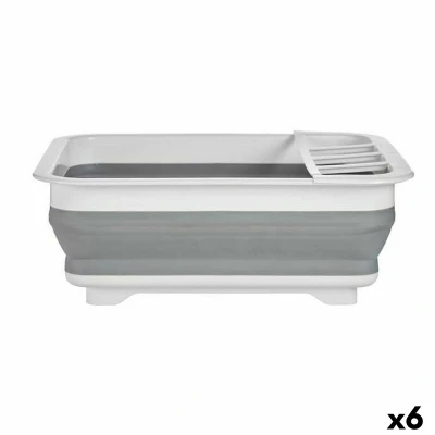Afbeelding van Inklapbaar Afdruiprek voor Keuken Wit Grijs Polypropyleen TPR 37,9 x 29,3 12 cm (6 Stuks)