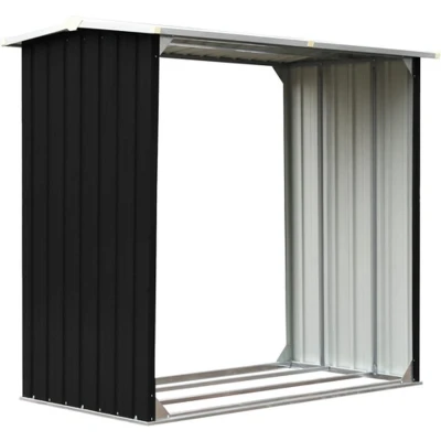 Afbeelding van Haardhoutschuur 172x91x154 cm gegalvaniseerd staal antraciet