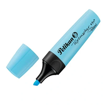 Afbeelding van Pelikan, Marker, Markeerstift 490 Pastel, aqua turquoise, 10 stuks vouwdoosje (Blauw, 10 x)
