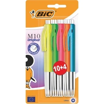 Afbeelding van Bic Balpen M10 Original Ultracolours, Blister Van 10 + 4 Gratis