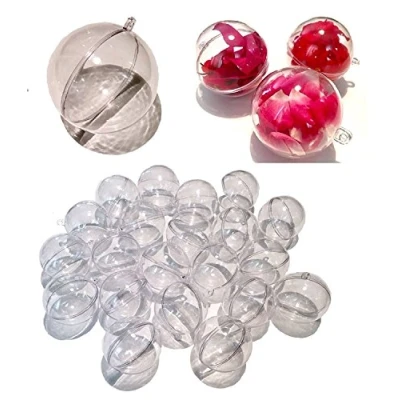 Afbeelding van CRYSTAL KING 20 stuks acrylballen, 8 cm, knutselballen, acrylbol, transparant, deelbaar, doorzichtig, kunststof bal, acryl, 80 mm