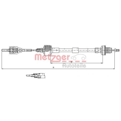 Afbeelding van METZGER 11.2533 Koppelingskabel COFLE OPEL: Corsa B Hatchback
