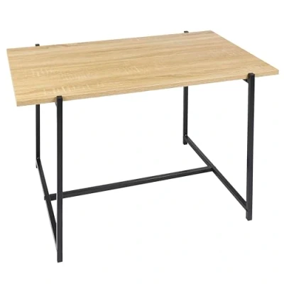 Afbeelding van Home deco Loka salontafel hout met zwart metalen onderstel 80x50 cm