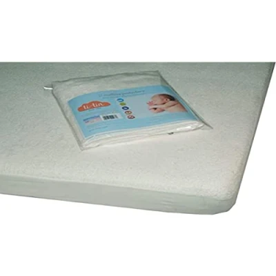 Afbeelding van Ti TIN, Matrasbeschermer voor kinder /babybed, 50 x 80 cm, zacht, ademend, waterdicht en antibacterieel, 100% katoen, voering van polyurethaan, badstof, kleur: wit, 2 stuks