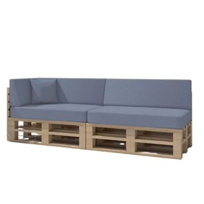 Afbeelding van Chilly Pilley Palletkussen Tuinkussen Waterdicht Binnen Buiten Wasbaar Verwijderbaar Zitkussen Rugkussen (Set Van 6, Duifblauw)