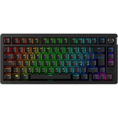 Afbeelding van HyperX Alloy Rise 75 Draadloos Gaming Toetsenbord 75% Layout Hot Swappable RGB Lineaire Switches Zwart QWERTY ANSI