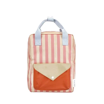 Afbeelding van Sticky Lemon Medium Backpack Envelope Wonders stripes coral pink sandy yellow