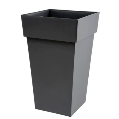 Afbeelding van EDA Toscaanse hoge vierkante bloempot 39 x H 65 cm 62 L Antracietgrijs