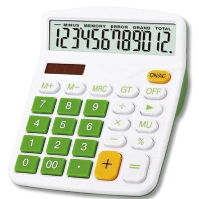 Afbeelding van Mengshen Tafelrekenmachine, grote rekenmachine, zonnebatterij, dual power, 12 cijferig lcd display, financiële basisrekenmachine, standaardfunctie, tafelrekenmachine voor kantoor, huishouden, school
