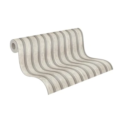 Afbeelding van A.S. Création PintWalls II 391095 Behang 3D effect, houten wand, grijs, lichtgrijs, Scandinavisch, 10,05 m x 0,53 m, Made in Germany