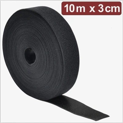 Afbeelding van Quadrios 24CA308 Klittenband Om te bundelen Haak en lusdeel (l x b) 10 m 3 cm Zwart