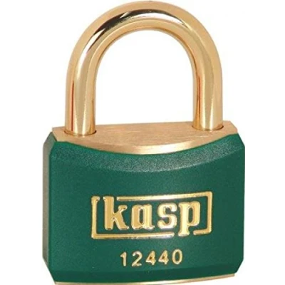 Afbeelding van Kasp 124 Messing Hangslot 40 Millimeter Beugel Groen KA24403 Alike met sleutel