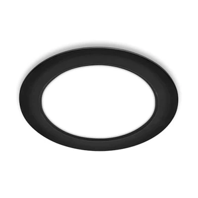 Afbeelding van BRILONER 1x LED inbouwspot 230V vlak, neutraal wit licht, 12W 1200lm, spot, plafondspots, spots 230V, inbouwarmaturen, 17 x 3 cm (DxH), zwart