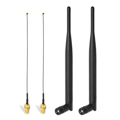 Afbeelding van Bingfu Dual Band WiFi 2.4GHz 5.8GHz 6dBi RP SMA Male Aerial Antenna,15cm IPEX IPX U.FL to Female Cable (2 Pack) for Intel Fenvi HP DELL Wireless Mini PCI Express PCIE Network Card Adapter