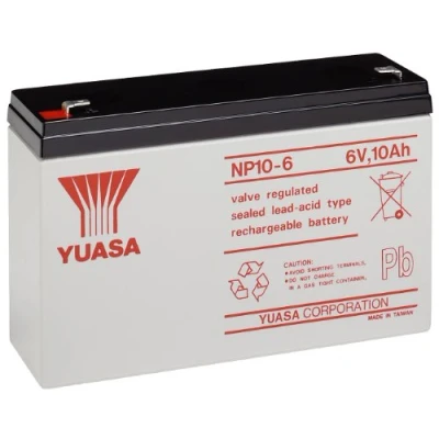 Afbeelding van Yuasa NP10 6 lood accu 6V (Faston 187 4,8 mm)