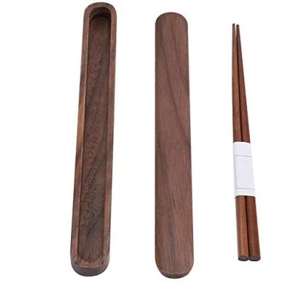 Afbeelding van TOPINCN 1 Paar Eetstokjes Met Opbergdoos Doos Houten Food Grade Draagbare Herbruikbare Servies Set Kit Thuis School Reizen Camping Picknick Kantoor