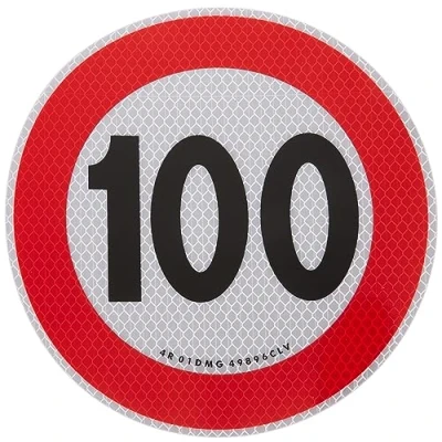 Afbeelding van Snelheidsbegrenzingsteken 100 km/u sticker EU goedgekeurd
