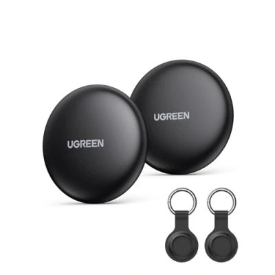 Afbeelding van UGREEN FineTrack Mini compatibel met Apple Find My (alleen iOS), 18 maanden vervangbare batterij, smart tag 80dB pieptoon, Bluetooth tracker voor rugzakken, sleutels, koffers, paspoorten (2 pack)