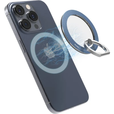 Afbeelding van iRing Mag Telefoonring Telefoonhouder magnetisch Ringhouder MagSafe iPhone Staalblauw