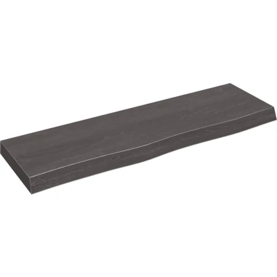 Afbeelding van vidaXL Wastafelblad 100x30x(2 6) cm behandeld massief hout donkerbruin