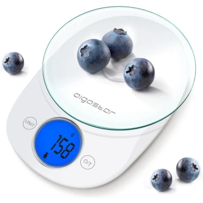 Afbeelding van Aigostar Keukenweegschaal Digitaal Tot 5kg Tarra Functie Met LCD Display Otis 33QUB