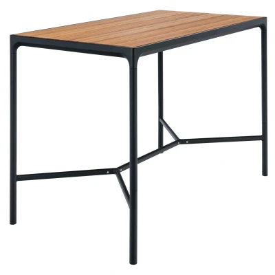 Afbeelding van Houe Four statafel buiten 160x90 bamboe, zwart onderstel