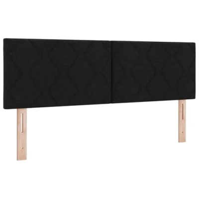 Afbeelding van vidaXL LED Hoofdbord Diamond Blocks Zwart 144 cm Stof