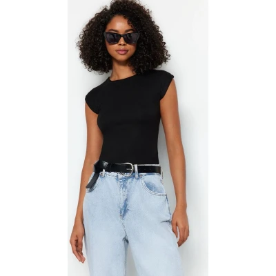 Afbeelding van Trendyol Lichtgeel Premium Viscose/Zachte Stof Getailleerd/Past Het Lichaam Maan Mouw Flexibele Gebreide Blouse Twoss23Bz00992