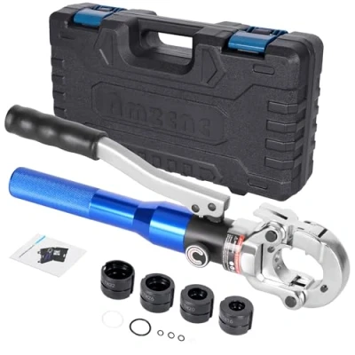 Afbeelding van AMZCNC Professionele perstang, TH profiel, set met persbekken 16 20 26 32 mm, voor composietbuis, inclusief bekinzetstukken TH16,TH20,TH26,TH32