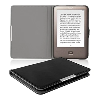 Afbeelding van kwmobile E reader hoesje geschikt voor Tolino Shine (2013) hoes flip case met magnetische sluiting Ereader cover in zwart