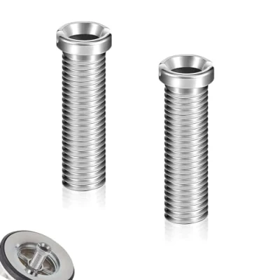 Afbeelding van PIMXL gootsteenafvoergarnituur 2 stuks 45 mm holle schroefgootsteen van roestvrij staal, roestvrijstalen afvoerzeefschroef voor de meeste keukengootsteenmandjes, afvoerventiel spoelbak