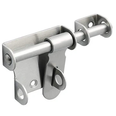 Afbeelding van SAYAYO Deurvergrendeling Schuif Gate Klink 12CM Veiligheid Deurslot met Hangslot Gat voor Deur, Raam, Kast en Tuin, Roestvrij Staal Geborstelde afwerking, EMS320U