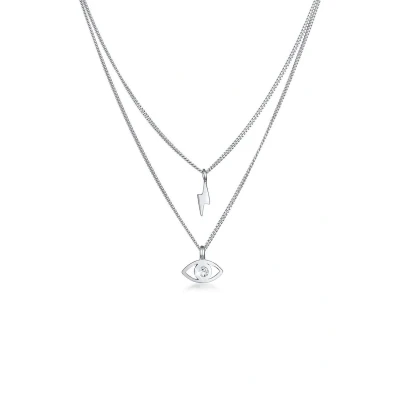 Afbeelding van Elli Layer Look Flash Eye Ketting, Dames, Maat: 40, Silber