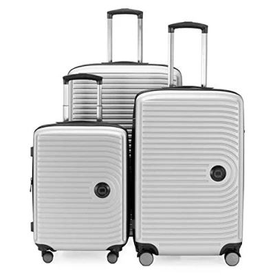 Afbeelding van HAUPSTSTADTKOFFER Mitte set van 3 koffers handbagage koffer 55 cm, middelgrote 68 cm + grote reiskoffer 77 harde schaal ABS, TSA, Wit mat