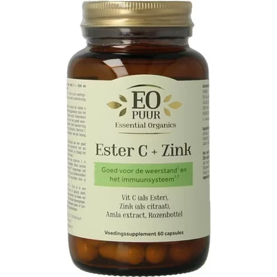 Afbeelding van Essential Organics Organ Ester C + zink puur 60 vcaps
