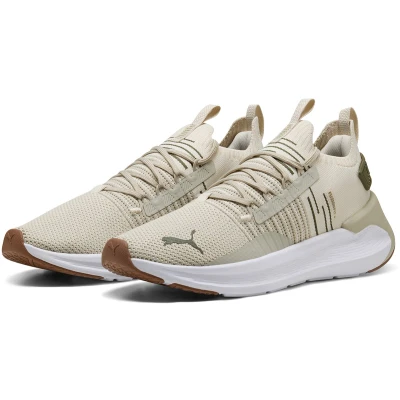 Afbeelding van PUMA Softride Symmetry Fuzion LS 311482 01 Sneakers Sportschoenen, uniseks, beige, Desert Dust Alpine Snow Olive, 44.5 EU