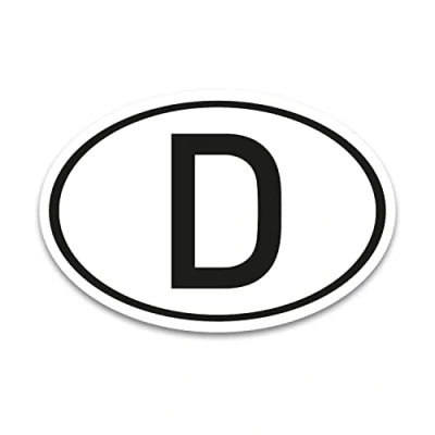 Afbeelding van D sticker landkenteken Duitsland zwart &amp; wit 17,5 x 11,5 cm DIN gestandaardiseerd personenauto vrachtwagen camper auto verplicht buiten de EU kfz_714