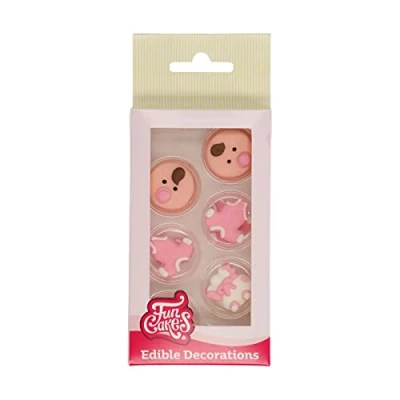 Afbeelding van FunCakes Suikerdecoratie Baby Meisje 12 Stuks Eetbare Taartdecoratie