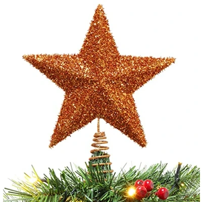 Afbeelding van Christmas Concepts® 11&#039;&#039; Sprankelend Boom Top Ster Luxe Kerstversiering (Koper)