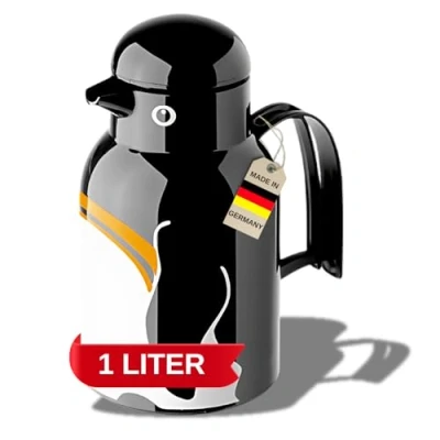 Afbeelding van Helios Thermo Bird Pinguïn kunststof isoleerkan, zwart, 1 liter