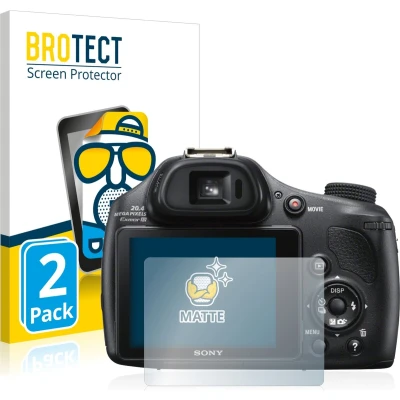 Afbeelding van BROTECT (2 Stuks) Antireflecterende Beschermfolie voor Sony Cyber Shot DSC HX400V Anti Glare Screen Protector, Mat, Ontspiegelend