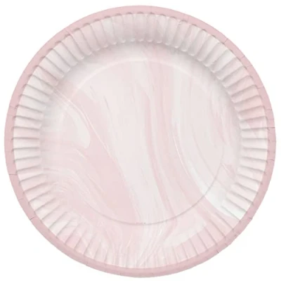 Afbeelding van Folat Borden Marmer Roze 23 cm 8 stuks