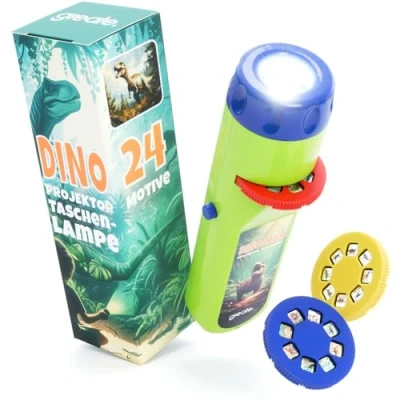 Afbeelding van greate. zaklamp dinosaurus kinderen dino projectorlamp met 3 schijven en 24 afbeeldingen diavoorstelling dinosaurusspeelgoed, zaklamp, geschenken kinderen, speelgoed