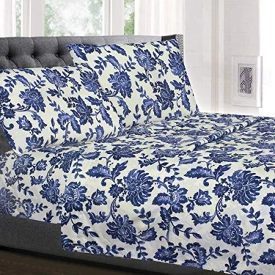 Afbeelding van Sweet Home Collection Luxe beddengoedset met plat hoeslaken, 2 kussenslopen, microvezel, Toscane, tweepersoons